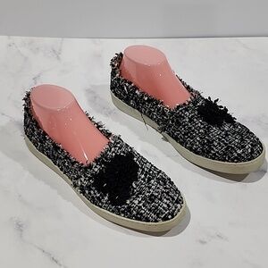 Zara Tweed Slip-On Sneakers